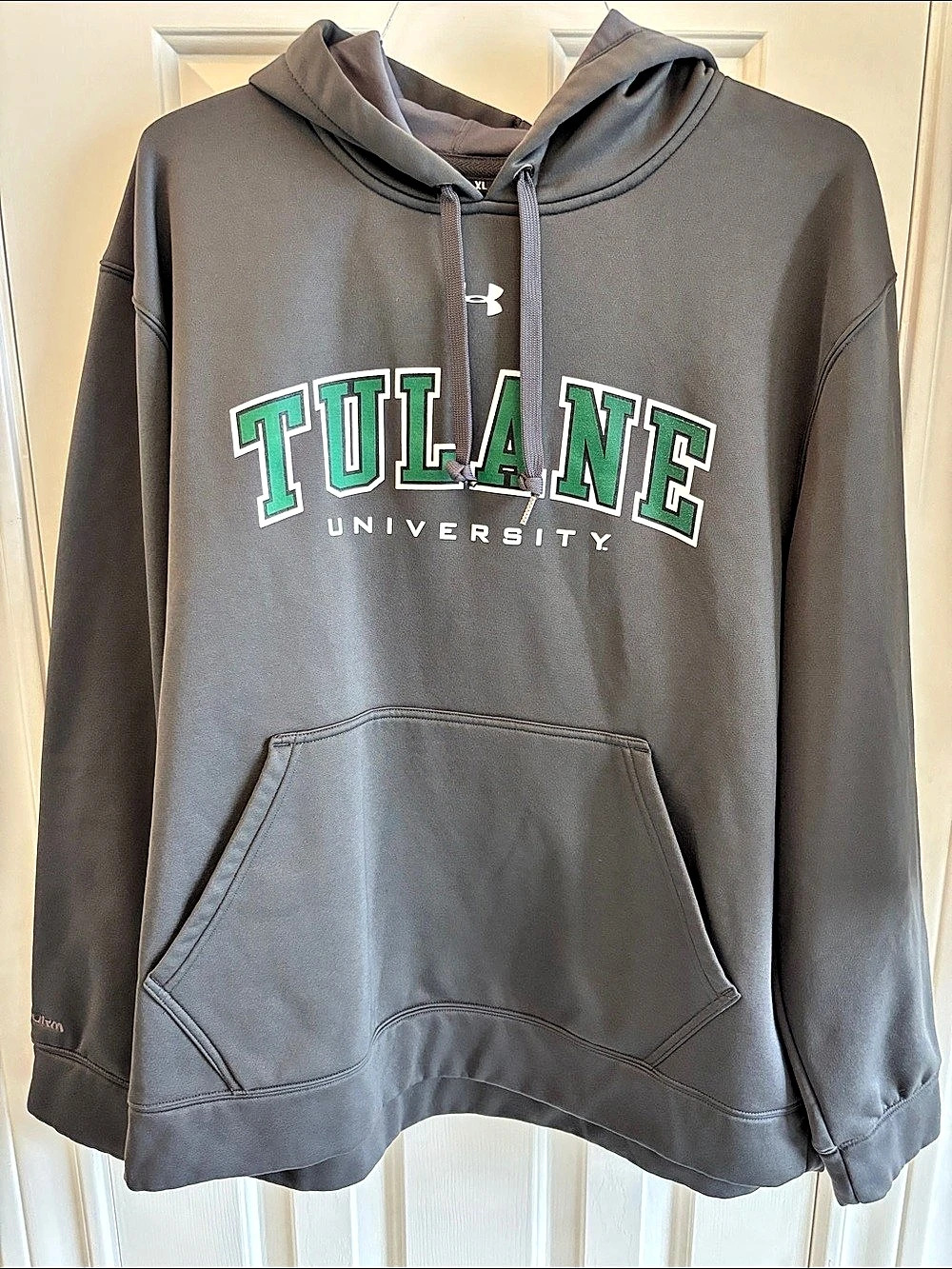 Under Armour Tulane University Green Wave Hoodie Gray & Green XL